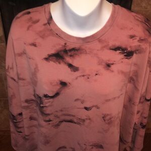 Athleta sweatshirt, mauve, pink tie dye color, size 1X